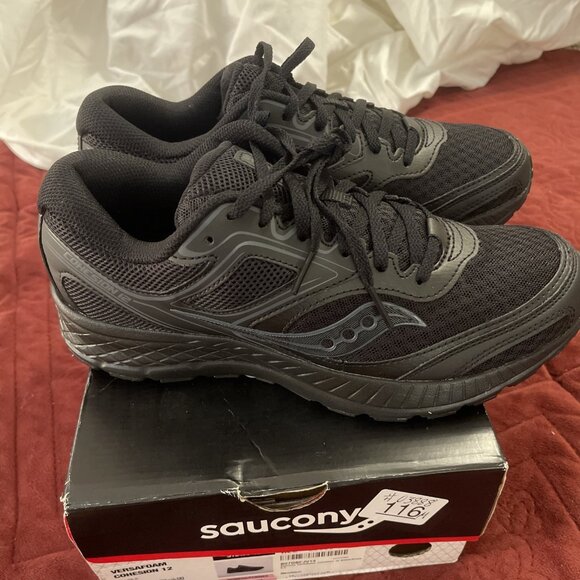 NWT NWB Saucony Versafoam Cohesion 12 Women’s 8.5 Black Running, Work, Comfort - Picture 4 of 9
